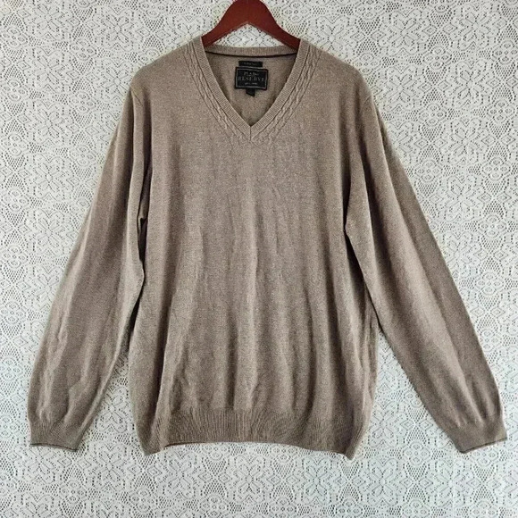 Jos.A Banks Wool Cashmere Blend V Neck Pull over Men's Sweater *Italy * XL - Picture 1 of 8